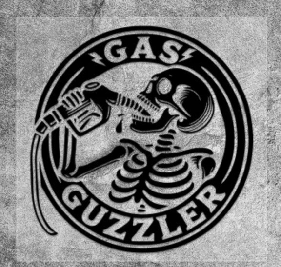 Gas Guzzler Sticker - Funny Skeleton 4x4 Truck Decal Gas Hog