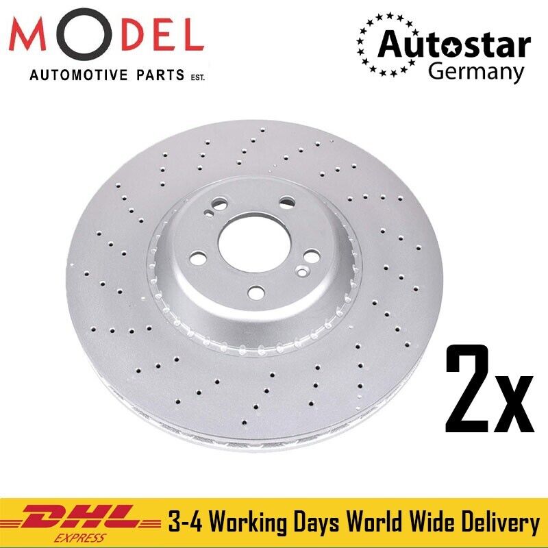 Autostar 2x Front Left and Right Brake Disc Set For Mercedes-Benz 2224215100