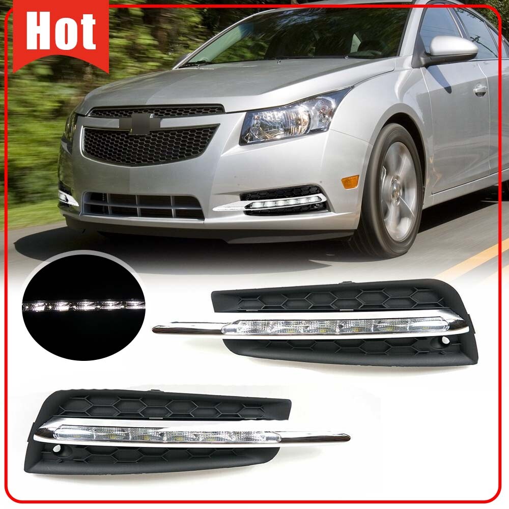 Fits 2011 12-2014 Chevy Cruze SMD LED Fog Lights Driving Lamps+Bezels Left+Right