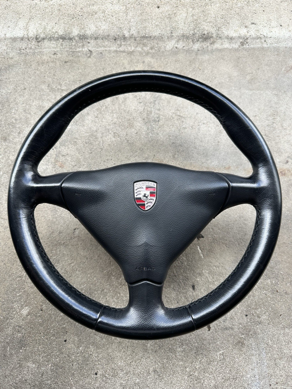 1997-2004 Porsche Boxster S 986 996 Steering Wheel 3 Spoke Black MANUAL 1997-2004 Porsche Boxster S 986 996 Steering Wheel 3 Spoke Black MANUAL