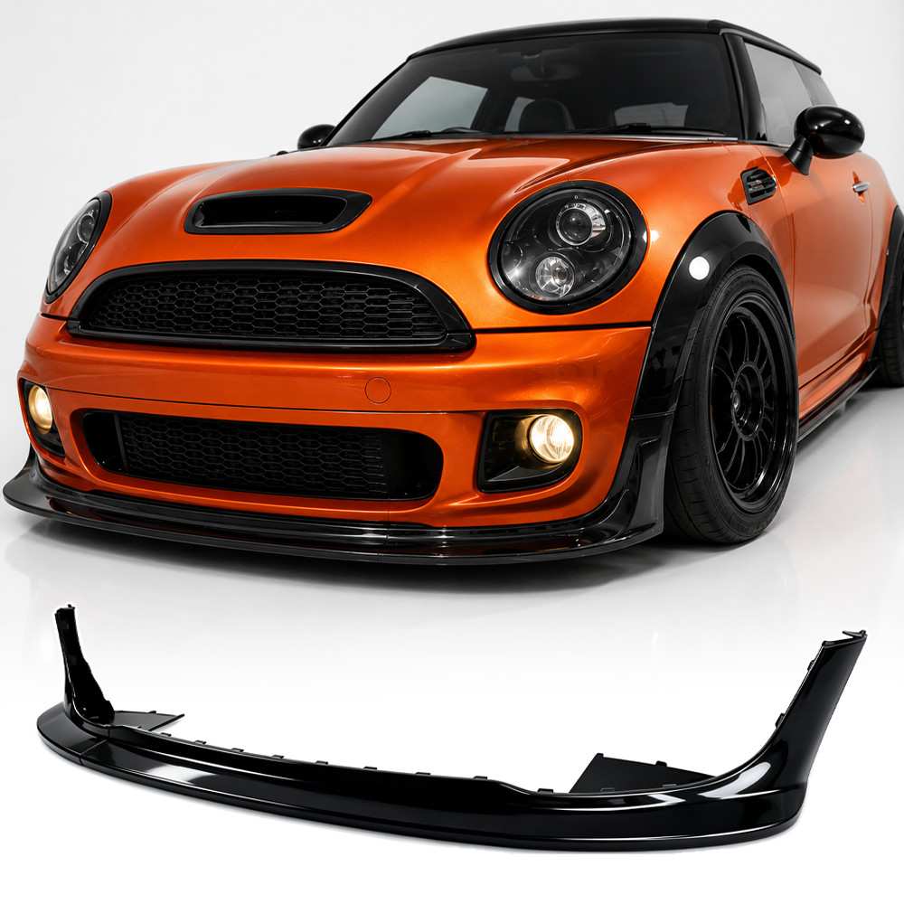 For 2006-2013 Mini Cooper JCW R56 Front Bumper Splitter Lip Spoiler Glossy Black
