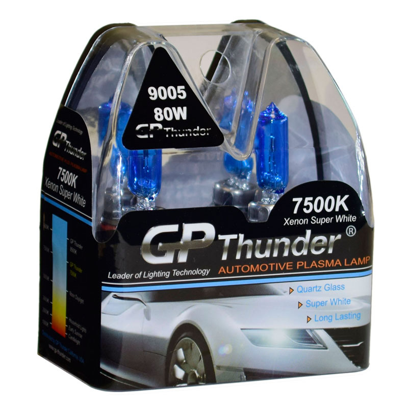 GP Thunder II 7500K 9005 HB3 Xenon Halogen Light Bulb 80W Super White high watt