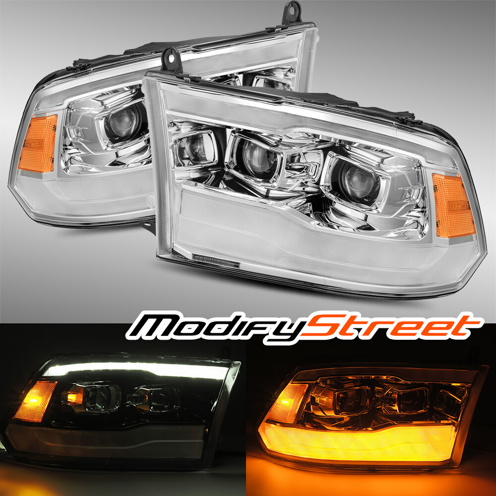 AlphaRex For 2009-2018 Ram 1500/2500/3500 Base Model Projector Headlights Chrome