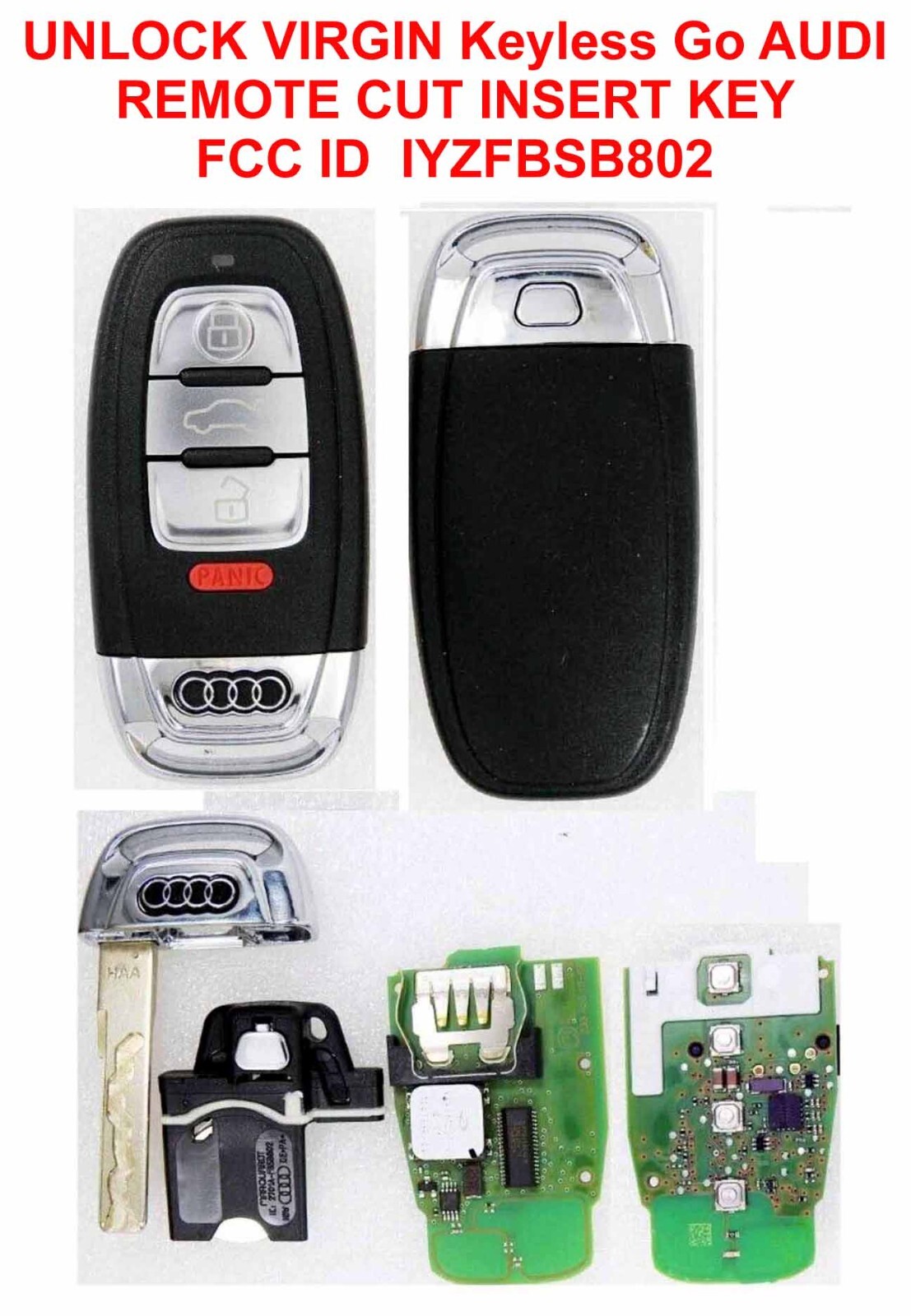 Audi S4 Q5 Keyless Go Comfort Access Smart Oem Unlocked REMOTE KEY IYZFBSB802