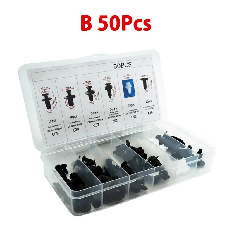 50/100pcs Auto Fastener Car Clips Mixed Body Push Retainer Pin Rivet Bumper 50/100pcs Auto Fastener Car Clips Mixed Body Push Retainer Pin Rivet Bumper