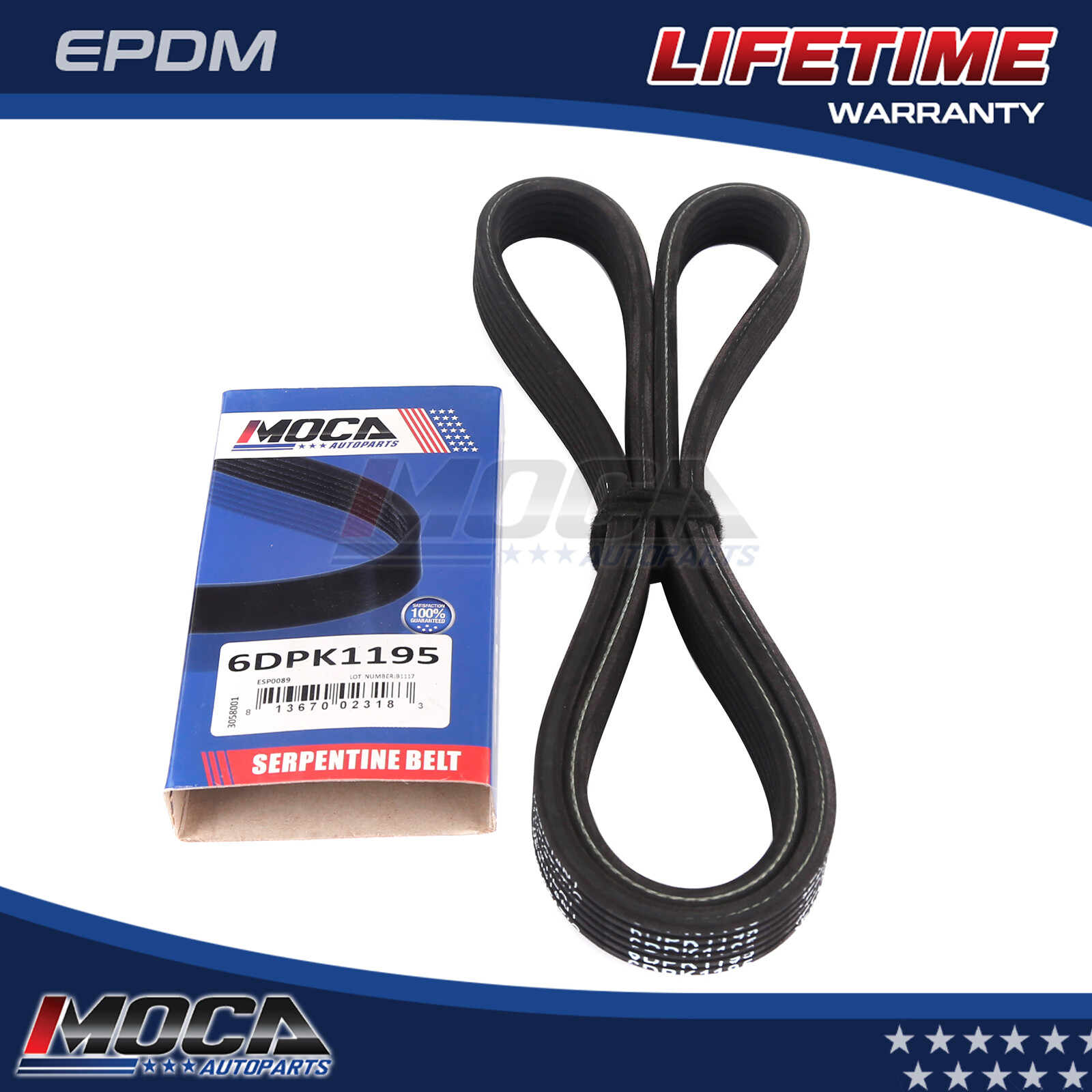 EPDM Serpentine Belt 6DPK1195 for Audi TT Quattro Volkswagen Beetle Golf  GAS