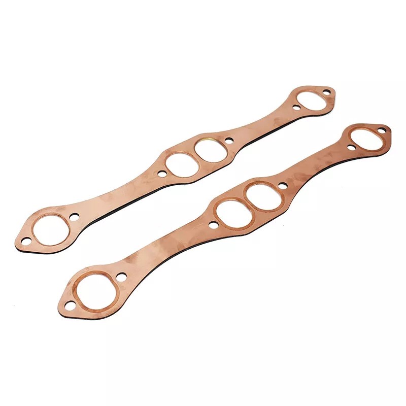 SBC Oval Port Copper Header Exhaust Gaskets For SB Chevy 327 305 350 Reusable