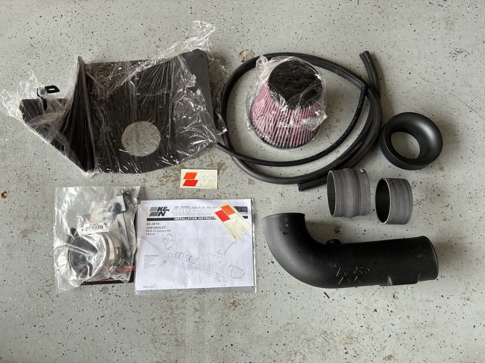 K&N 63-3074 Cold Air Intake Kit 2010-2015 Chevy Camaro SS 6.2L V8 NEW