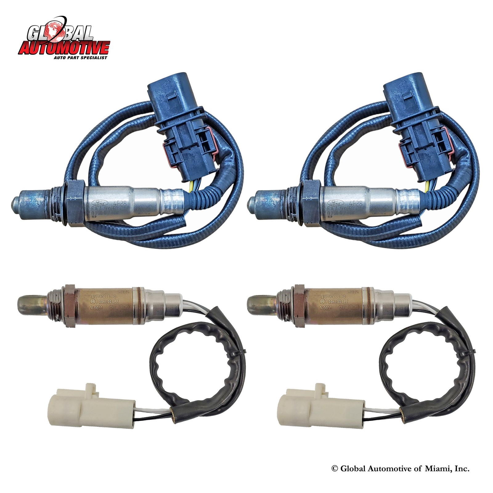 Set of 4 Motorcraft Oxygen Sensor for 2009-2010 Ford F150 Pickup 4.6L 5.4L 6.2L