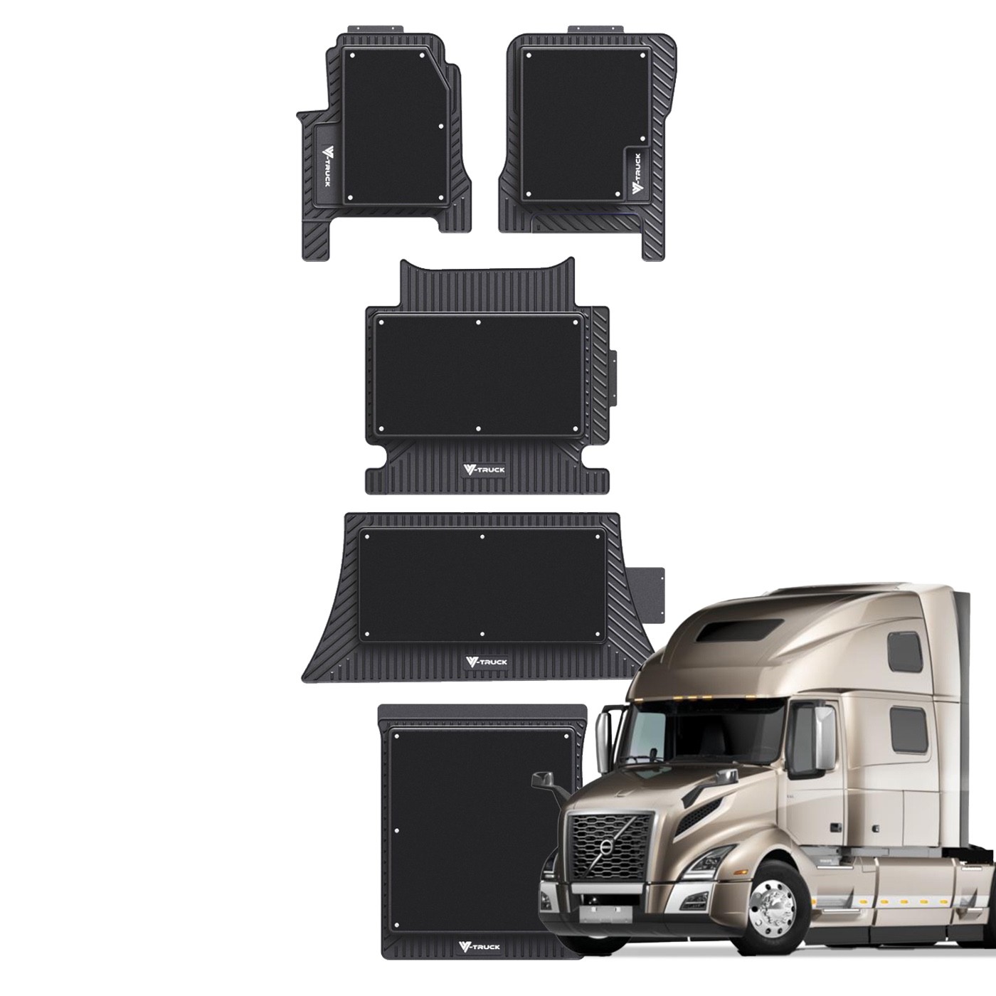 Floor Mats for Volvo VNL 860 Rubber Carpet All Weather Set