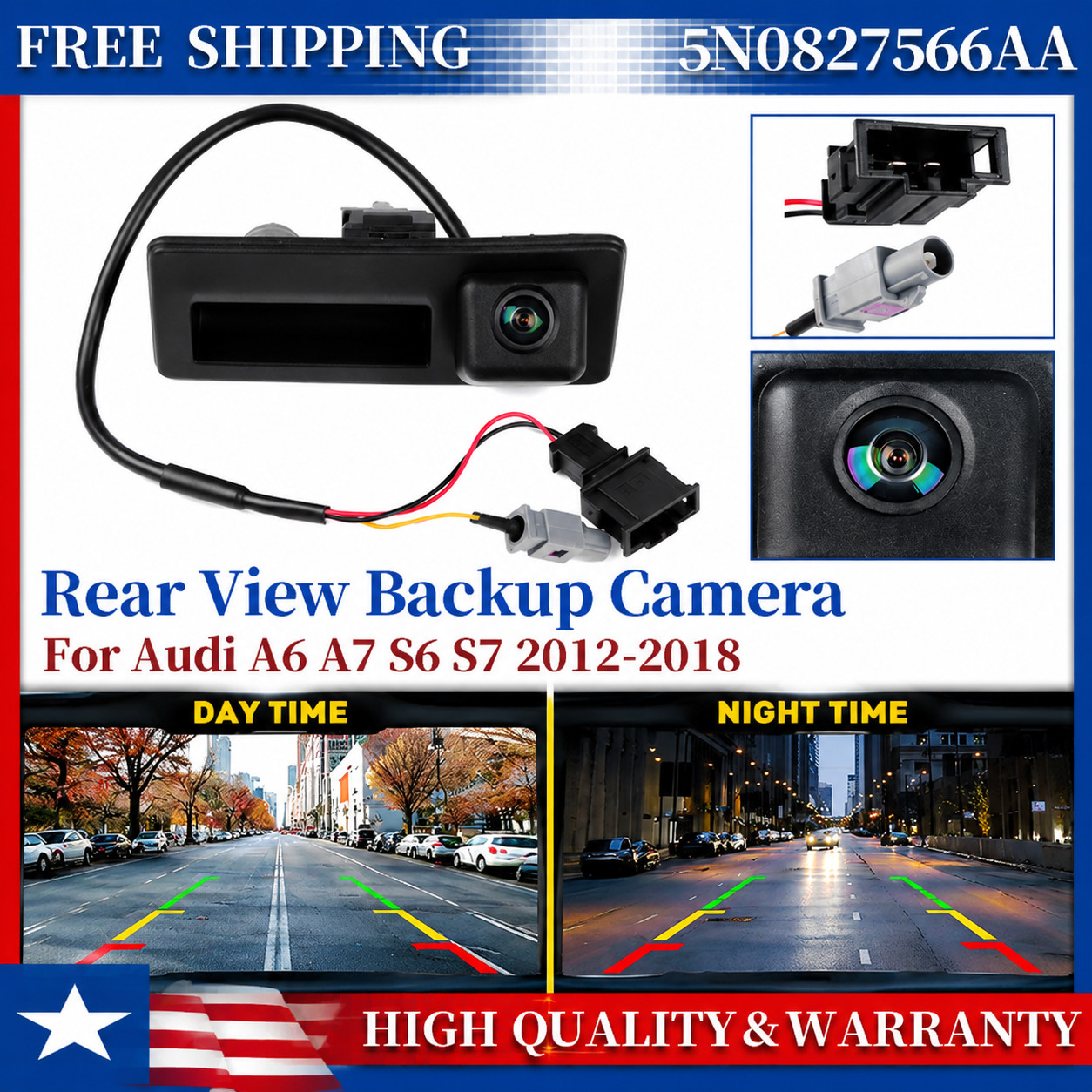Liftgate Rear View Backup Camera 5N0827566AA Fits 2013-2015 Audi RS5 RS7