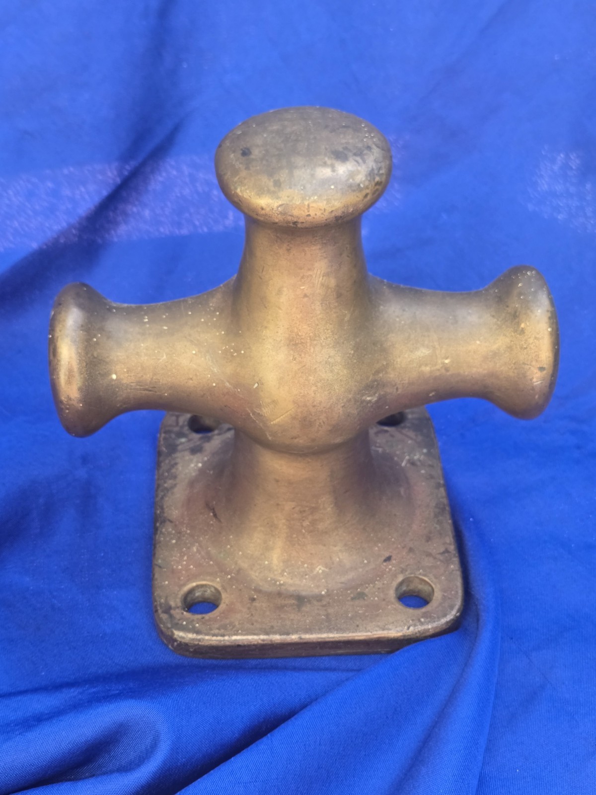 Antique Marine Mooring Bollard BRASS Cleat Post 4.25\