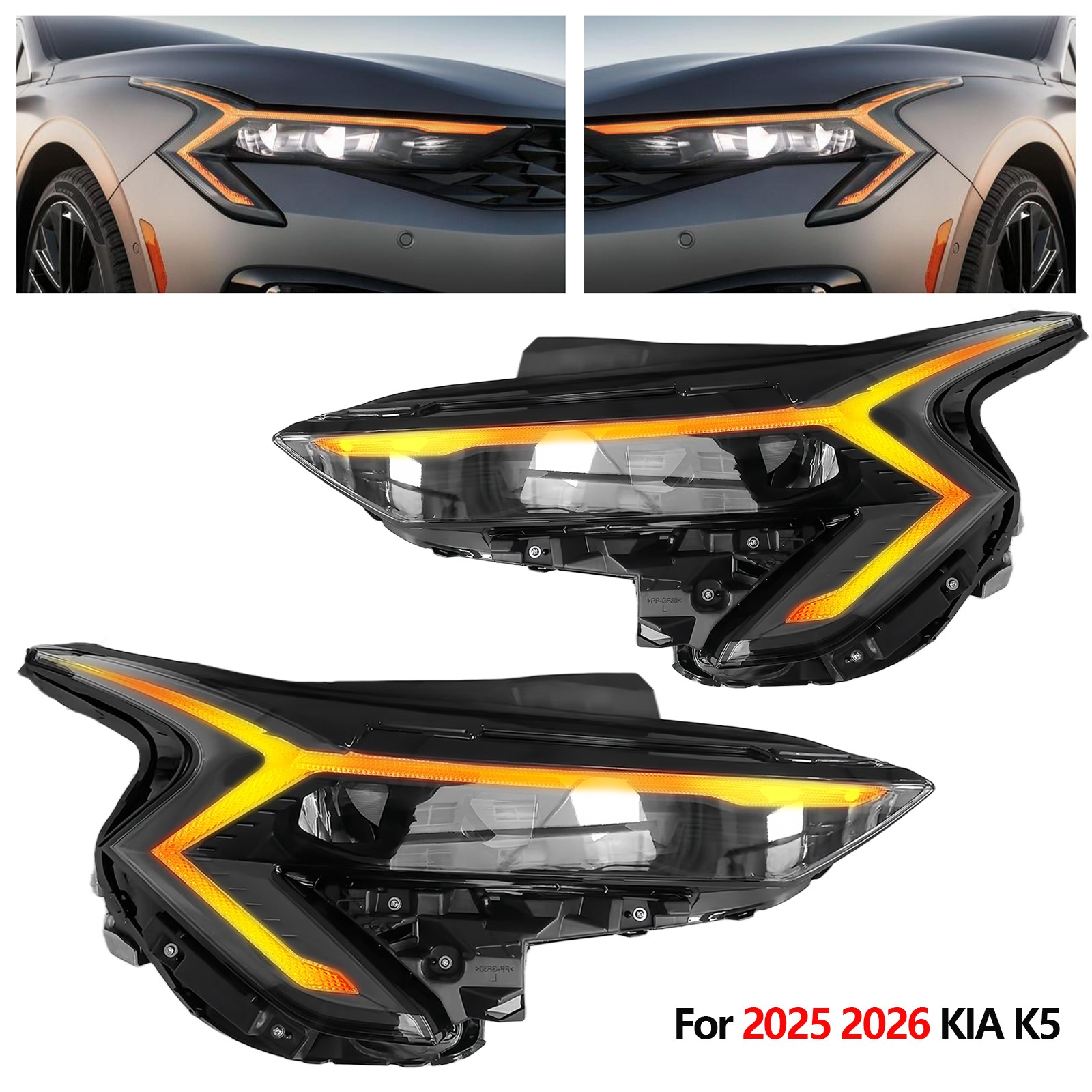 New LED Headlight Assembly for 2025-2026 Kia K5 EX LXS GT Driver or Passenger