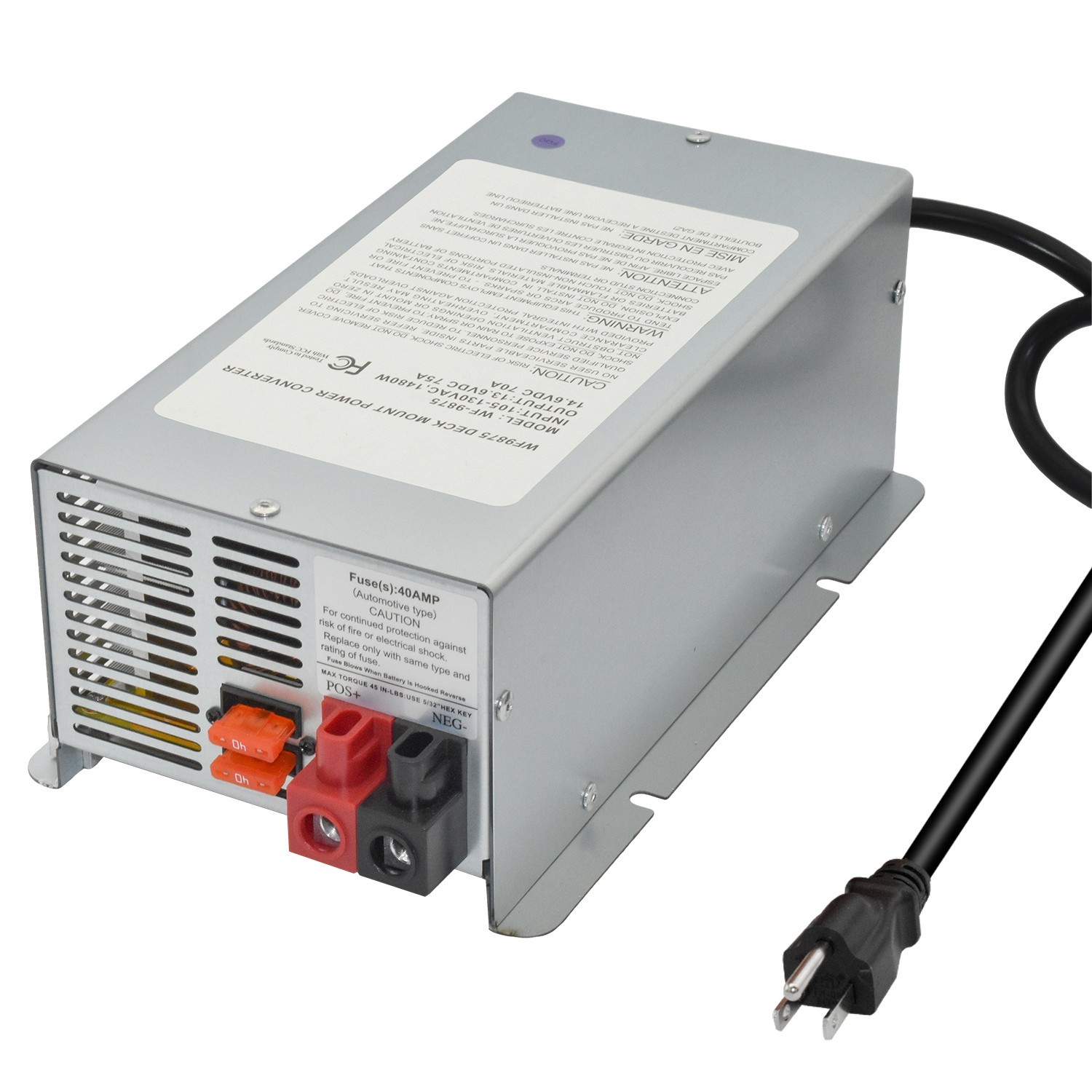 WF-9875 75A DC 20A AC Deck Mount Power Converter Replacement for 9800 Series