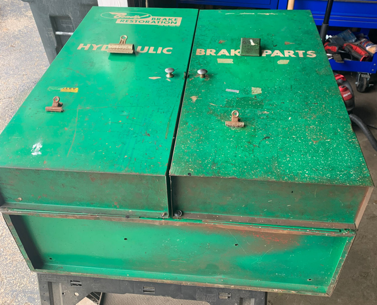 Vintage Bendix Brake Restoration Metal Cabinet