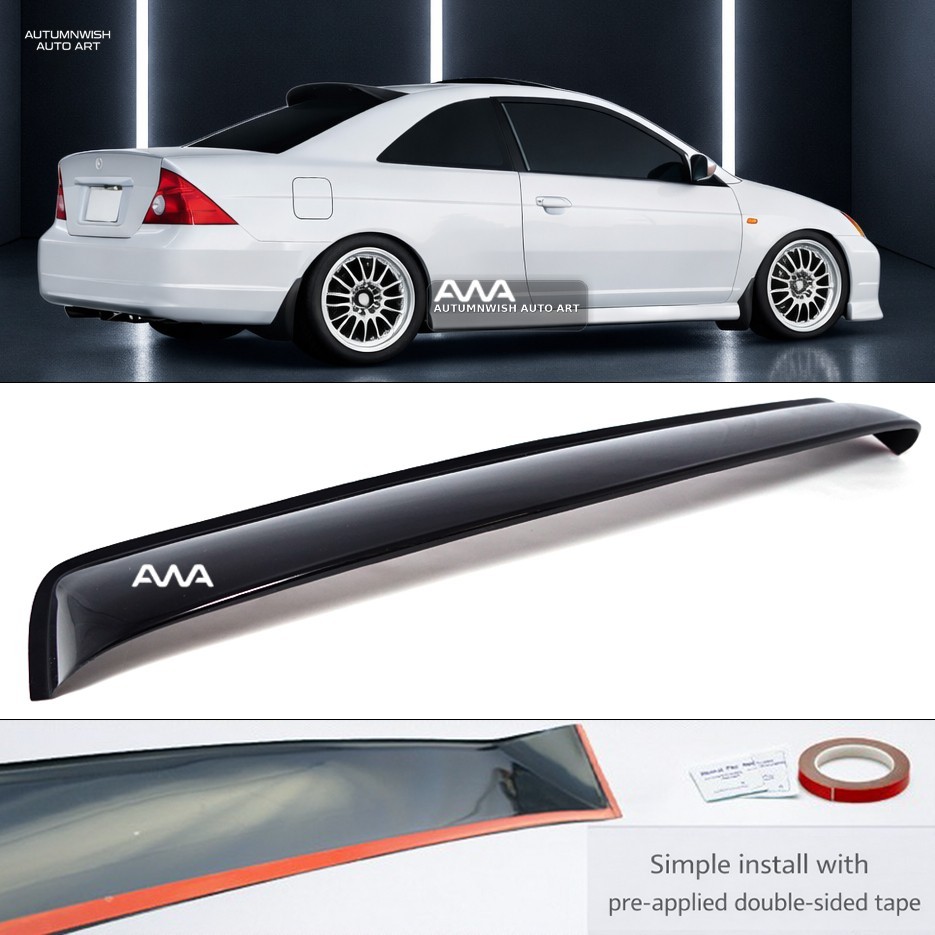 Fits 01-05 Honda Civic Coupe 2Dr Rear Window Roof Visor Spoiler Wing Acrylic