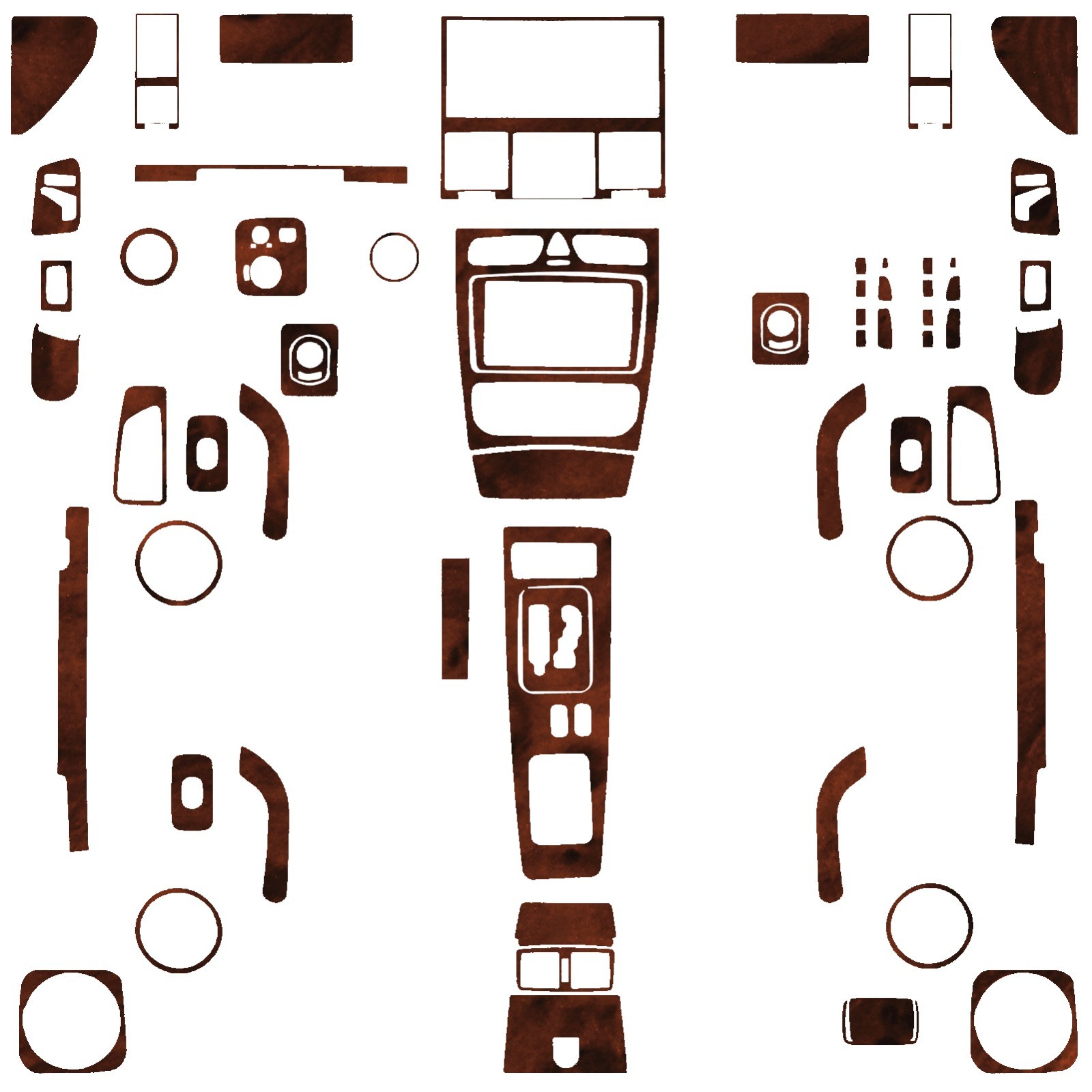 62Pcs Wood Grain Brown Interior Trim Full Kits For Benz G-Class W463 G55 2004-12