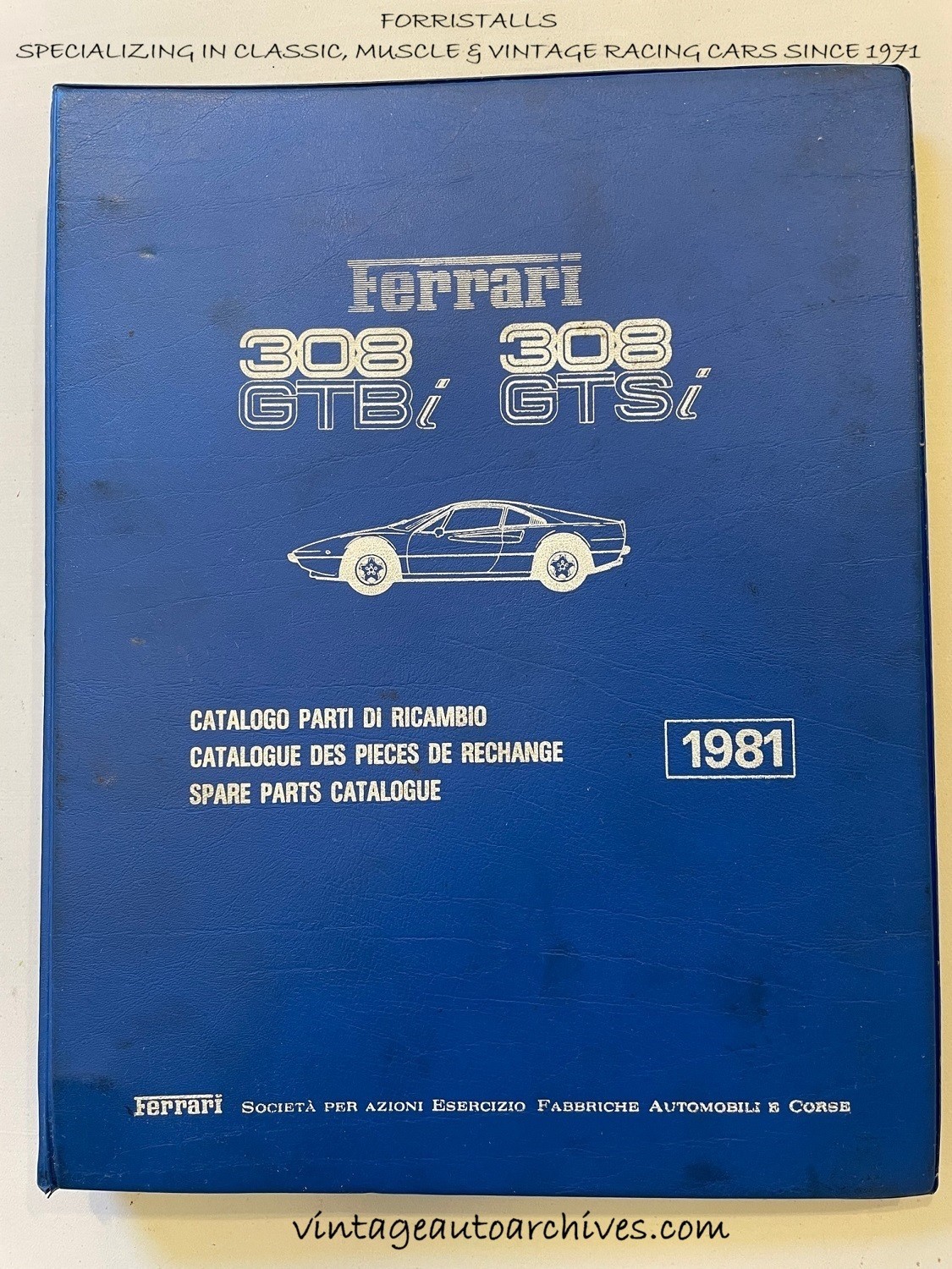 1981 Ferrari 308 GTBi GTSi Spare Parts Book Catalogue
