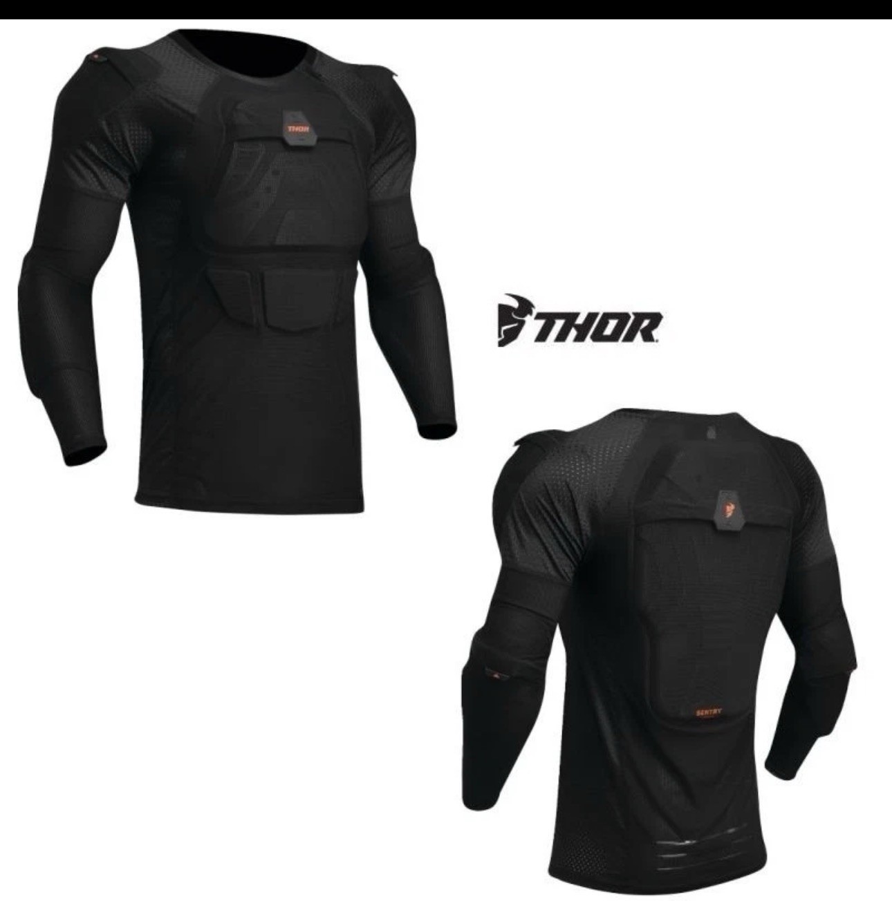 Thor Sentry Stealth Long Sleeve Protection Shirt, Black Small