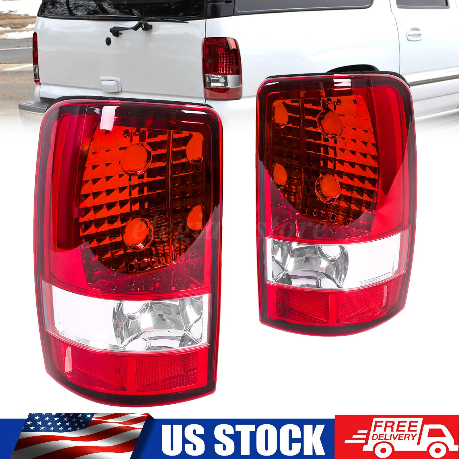 Clear Red Tail Lights Rear Lamps For Chevy Suburban Tahoe 2000-2006 Chevrolet