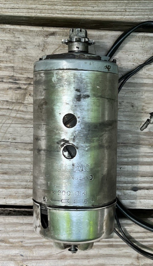 lucas dynamo e3L-ac -o 20010 k 6v removed from 1957 bsa a10 untested