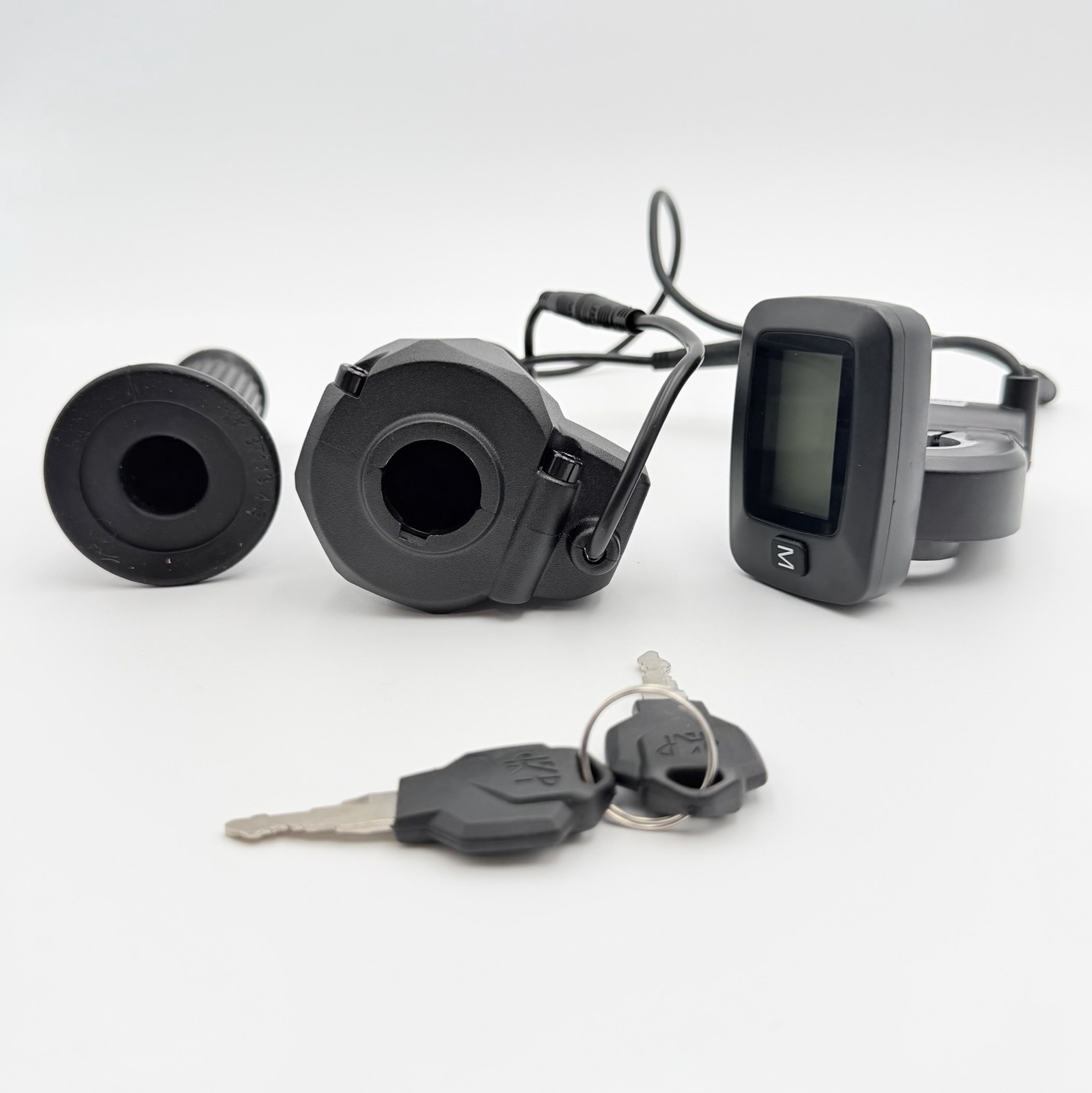 Electric Dirt Bike Throttle with LCD Display, Key Ignition & Grips Set