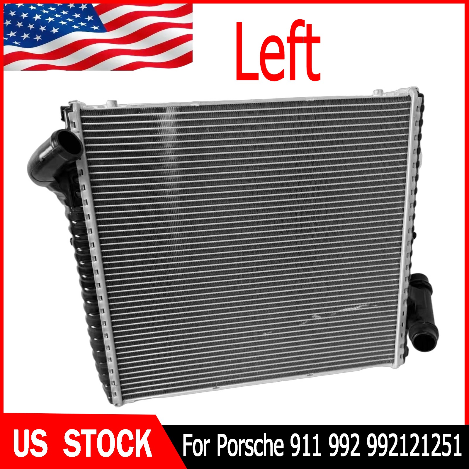 1PCS New Left Coolant Radiator For Porsche 911 992 Carrera Axiliary 992121251