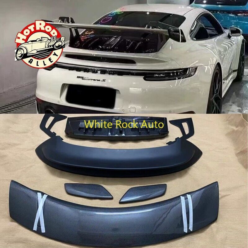 FRP CARBON FIBER REAR TRUNK SPOILER WING FOR PORSCHE 911 992 CARRERA GT3 STYLE