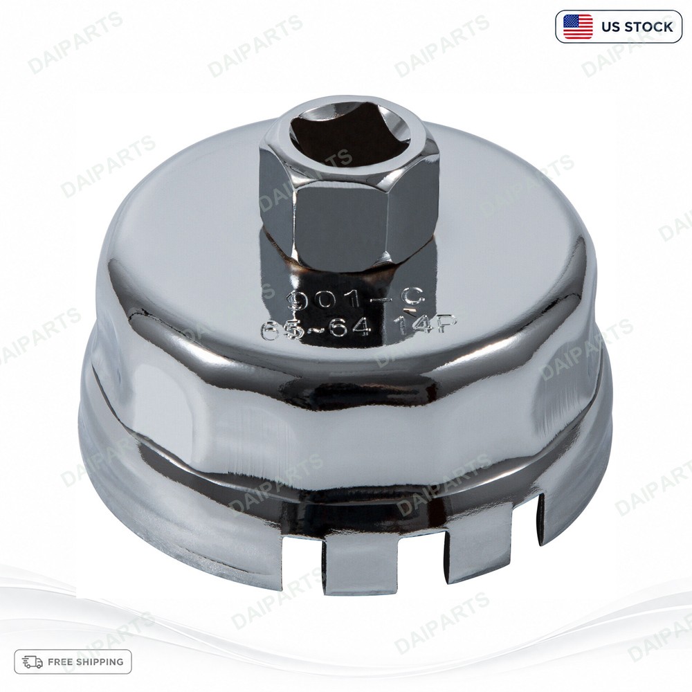 For Toyota 1.8L Lexus CT200h Steel 14 Flute Oil Filter·Cap·Tool 64.5mm @
