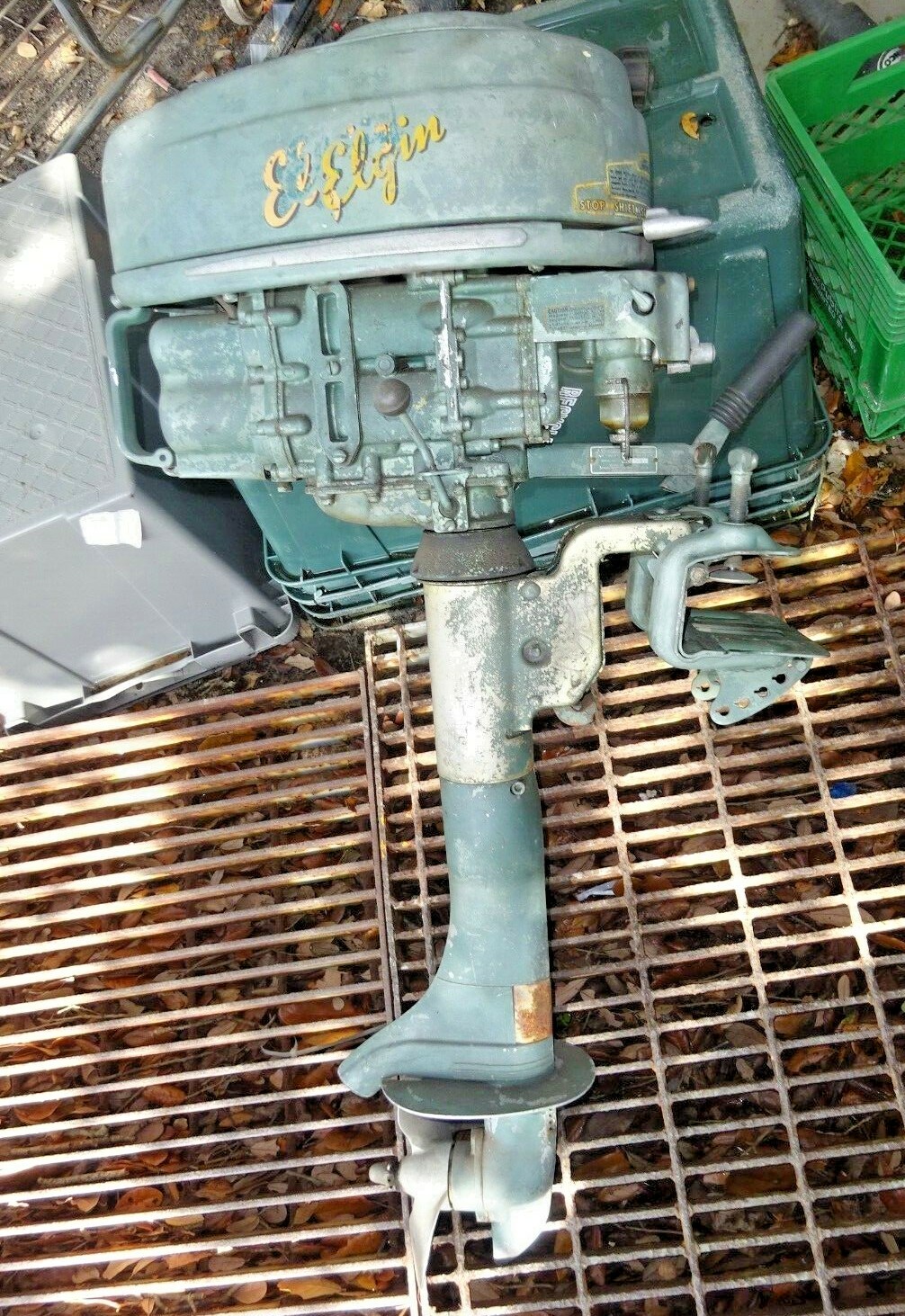 1951-1952 ELGIN SEARS 5 HP OUTBOARD MOTOR USED RUNS