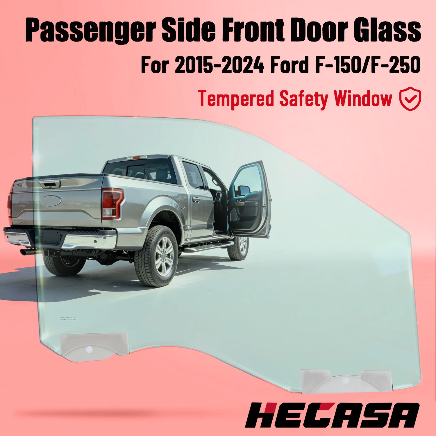 Fits 2015-2024 Ford F-150 Passenger Right Side Front Door Window Glass Tempered