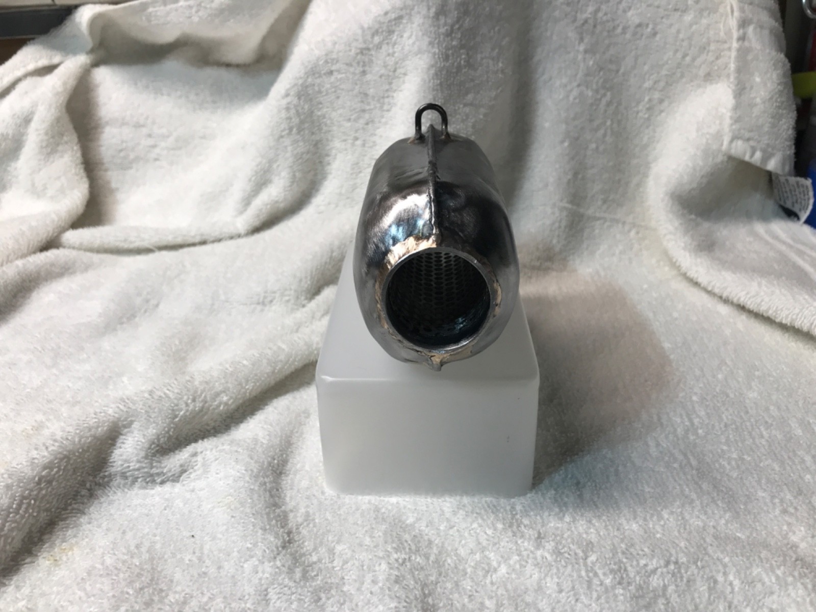 1976 Suzuki RM370 exhaust silencer stock oval style