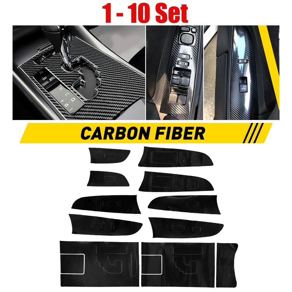 3D Carbon Fiber 1-10Set Cover Gear Shift Panel Box Panel Fit LEXUS IS300 2006-12