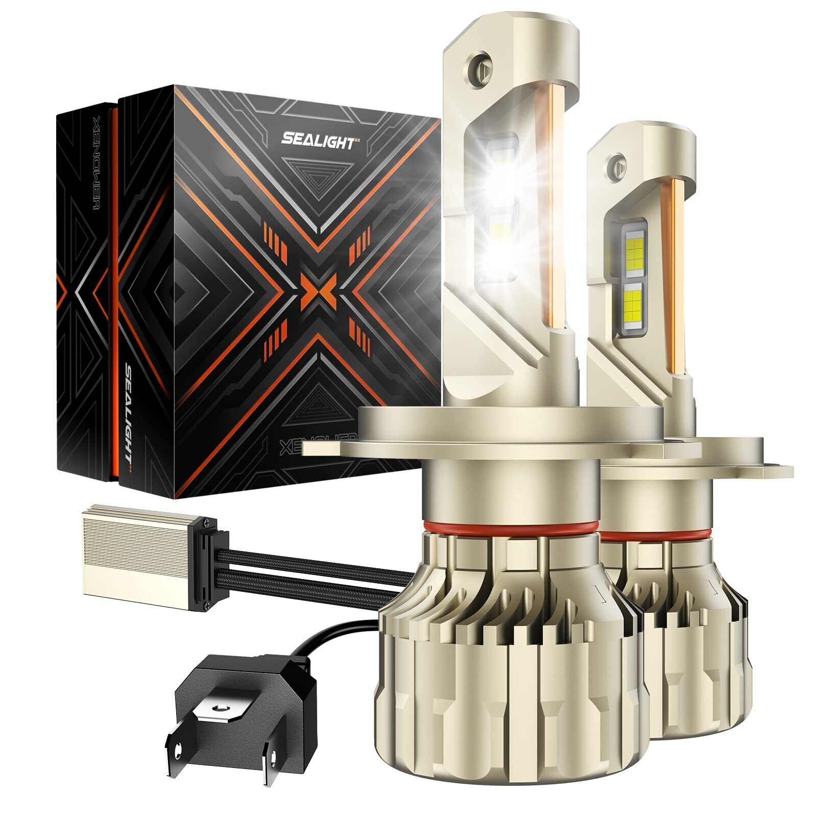 SEALIGHT 9003 H4 55W LED Headlight Bulbs Conversion Kit H / Low Beam 6500K White