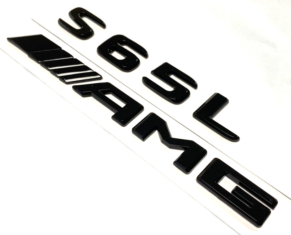 GLOSS BLACK S65L+AMG FOR MERCEDES S65 REAR TRUNK EMBLEM BADGE NAMEPLATE DECAL