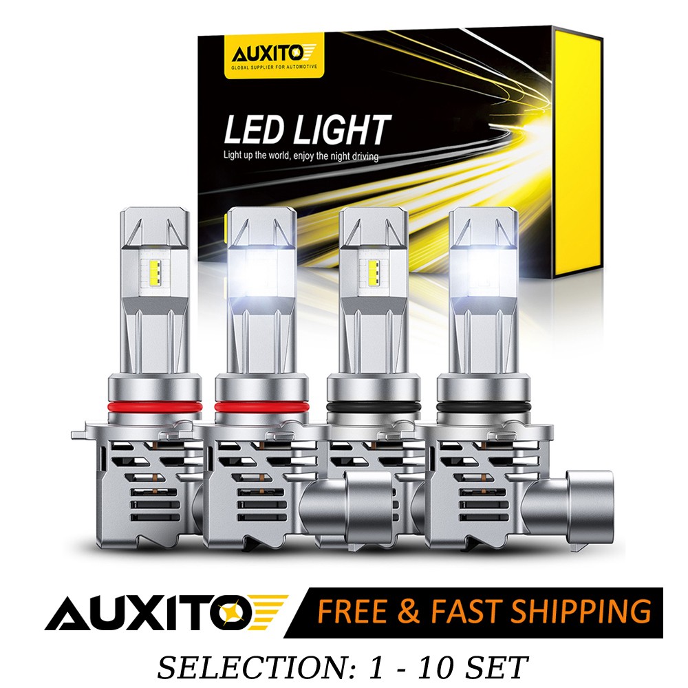 4-40X AUXITO 9006 9005 LED Headlight Bulb Hi Lo Beam Combo 6500K White Canbus M3