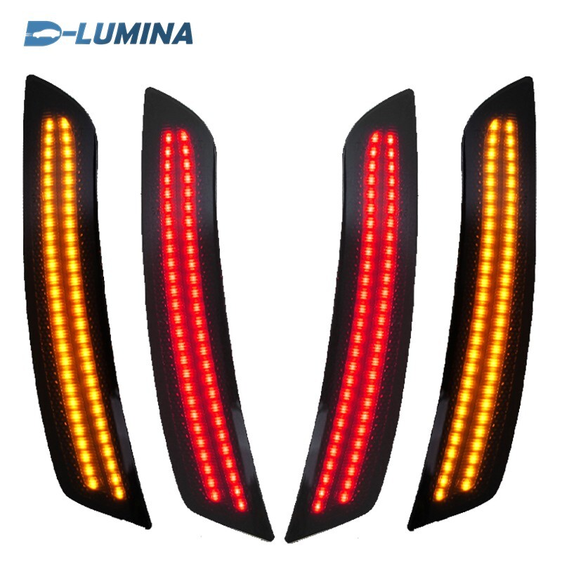 4X Smoked LED Side Marker Bumper Lights Amber Lamps for  Chevy Camaro 2016-2024
