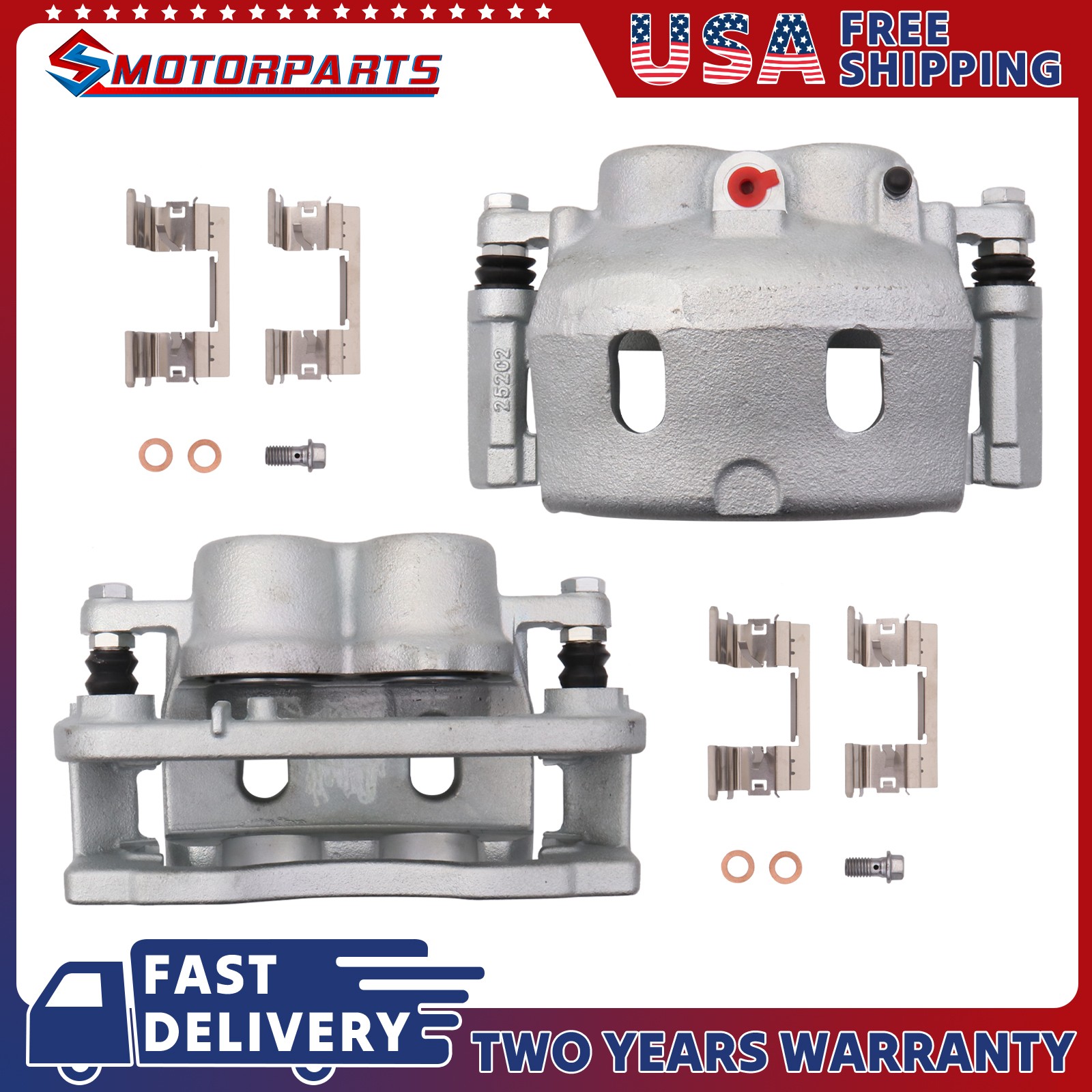 Set(2) Front Brake Calipers for Chevy Silverado 1500 08-2018 GMC Sierra Yukon