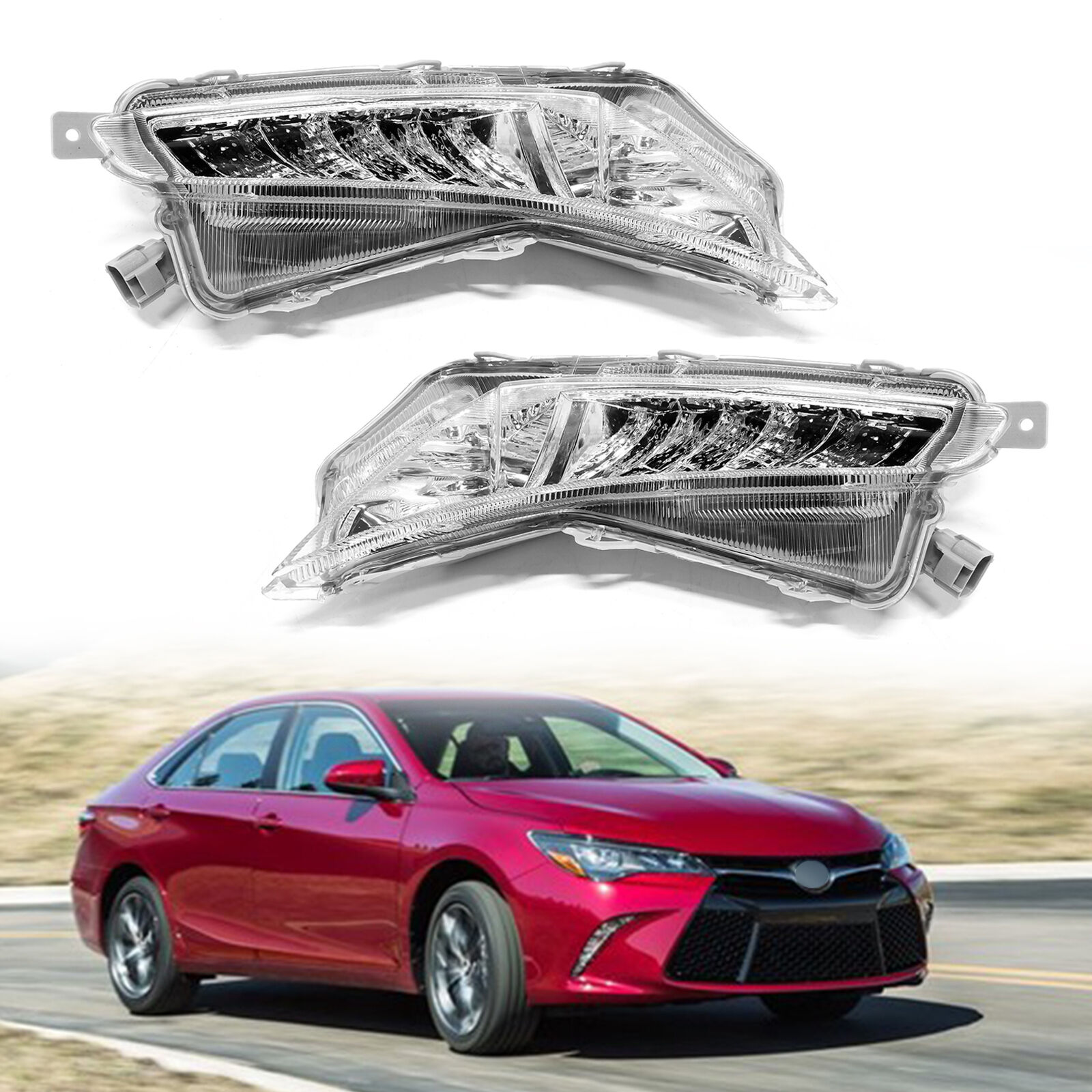 LED Fog Lights For 2015 2016 2017 Toyota Camry XLE XSE Front Bumper Lamps Pair