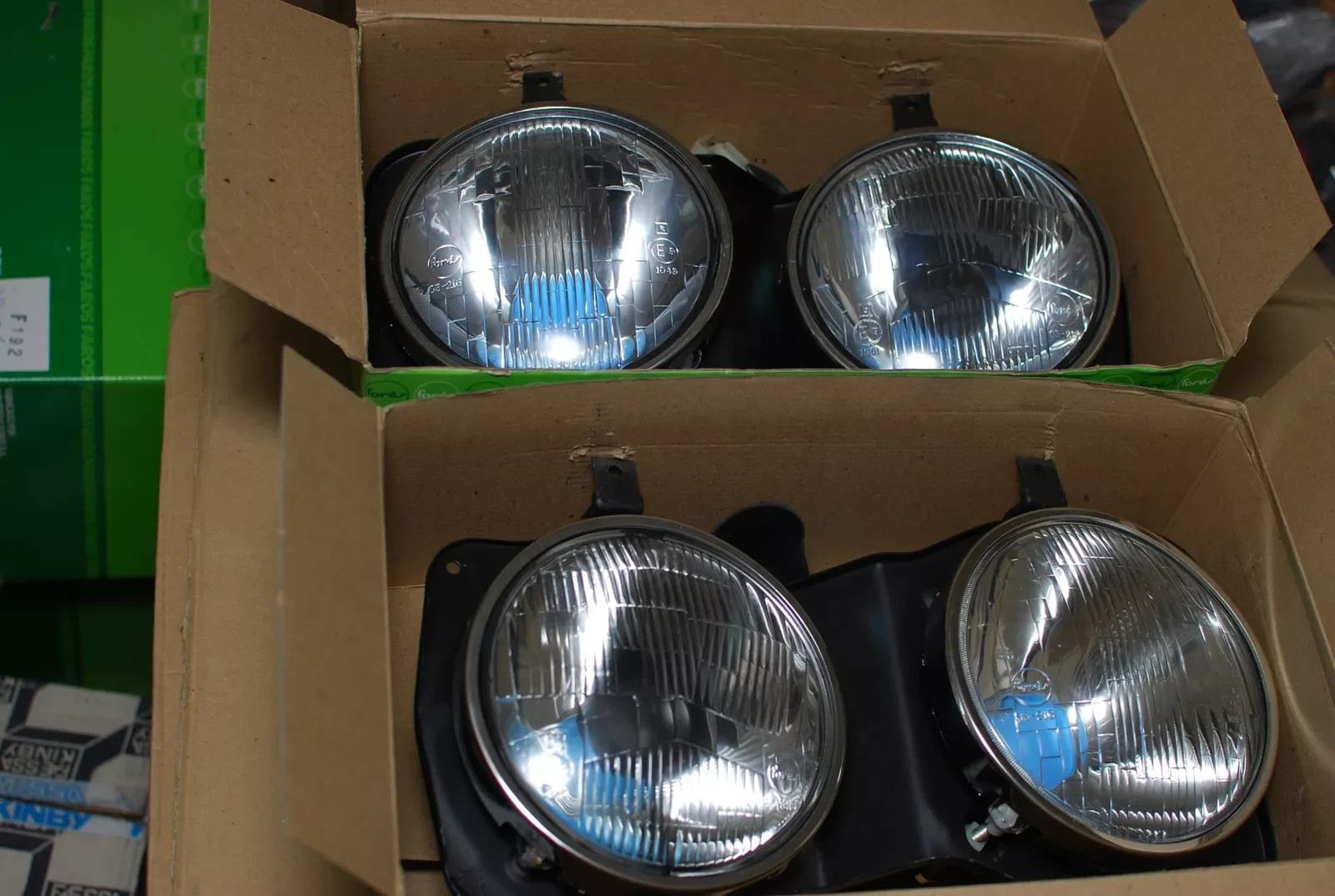 Fiat 132 Special 1st series headlights front lights with mounts faro anteriore
