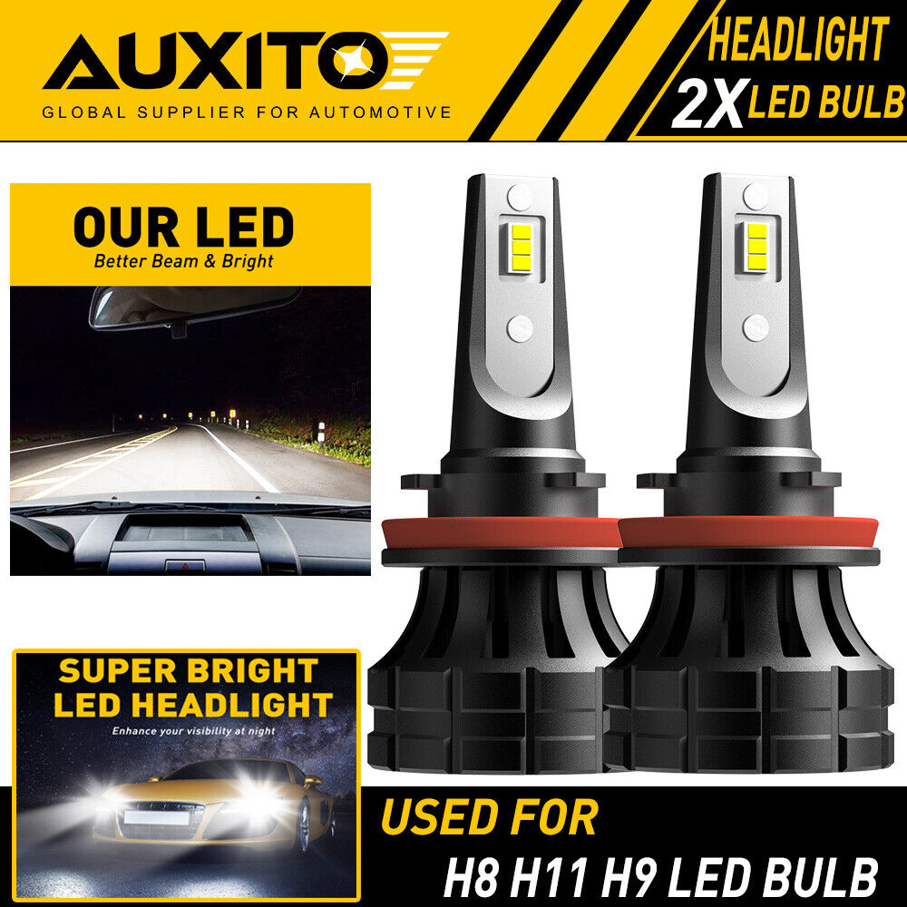 2X AUXITO H11 H8 LED Headlight 20000LM 120W White Kit Low Beam Bulb 6000K Z1 EOA