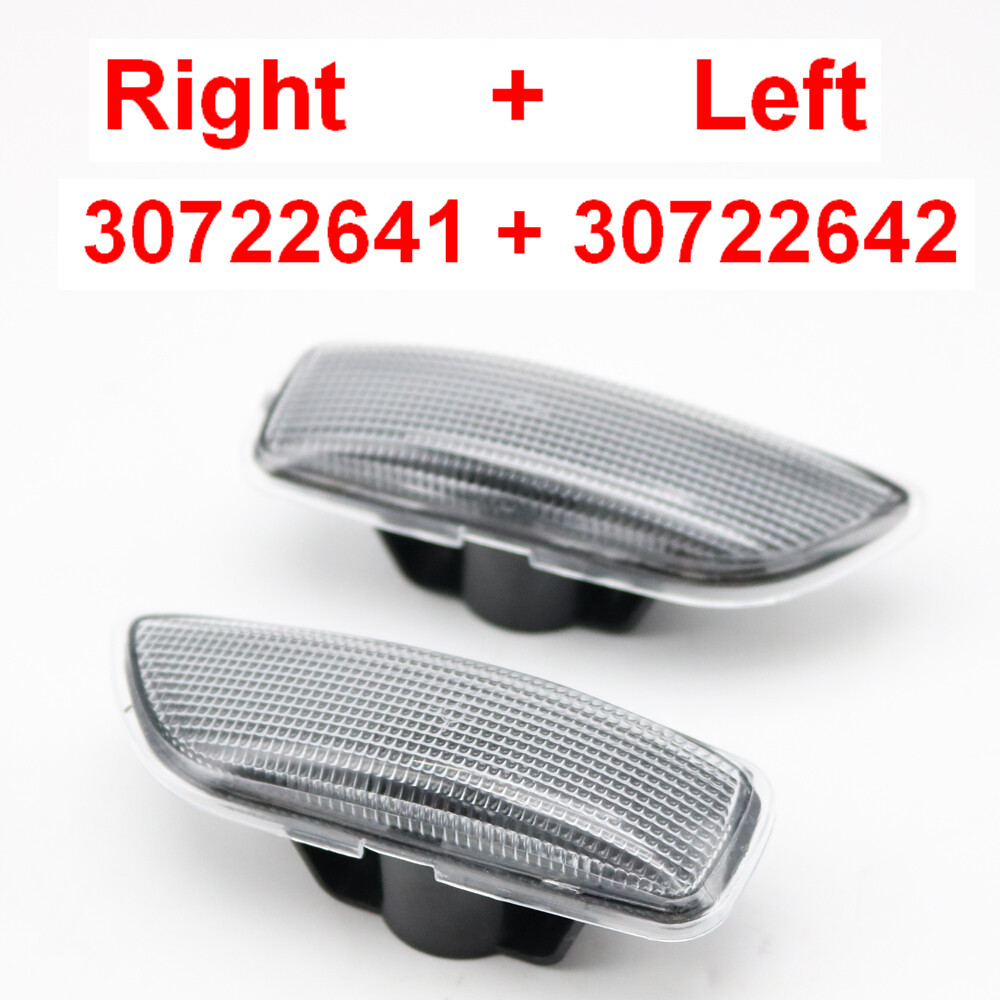 For VOLVO S60 V70 S80 XC70 XC90 Left&Right Marker Light Bumper Turn Signal Black