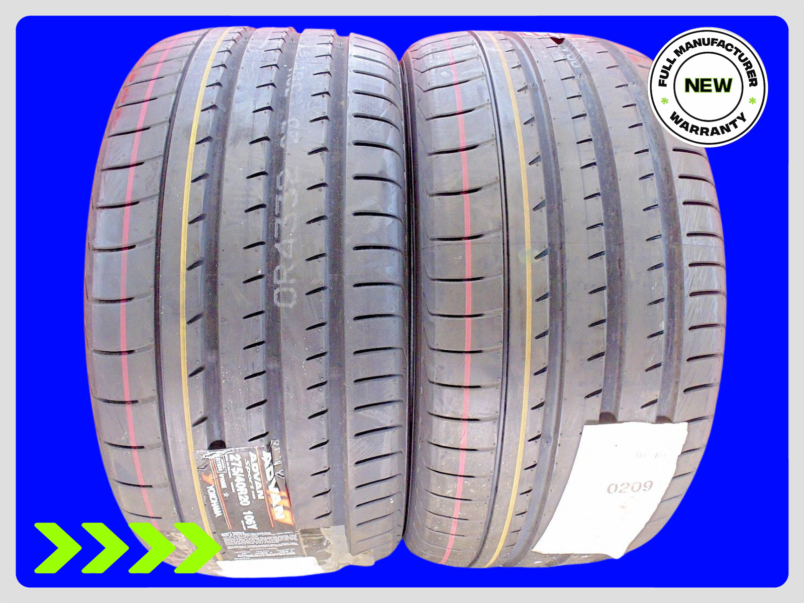 Set of 2 Brand New Yokohama Advan Sport V105 Xl 275/40R20 Tires 106Y 2754020