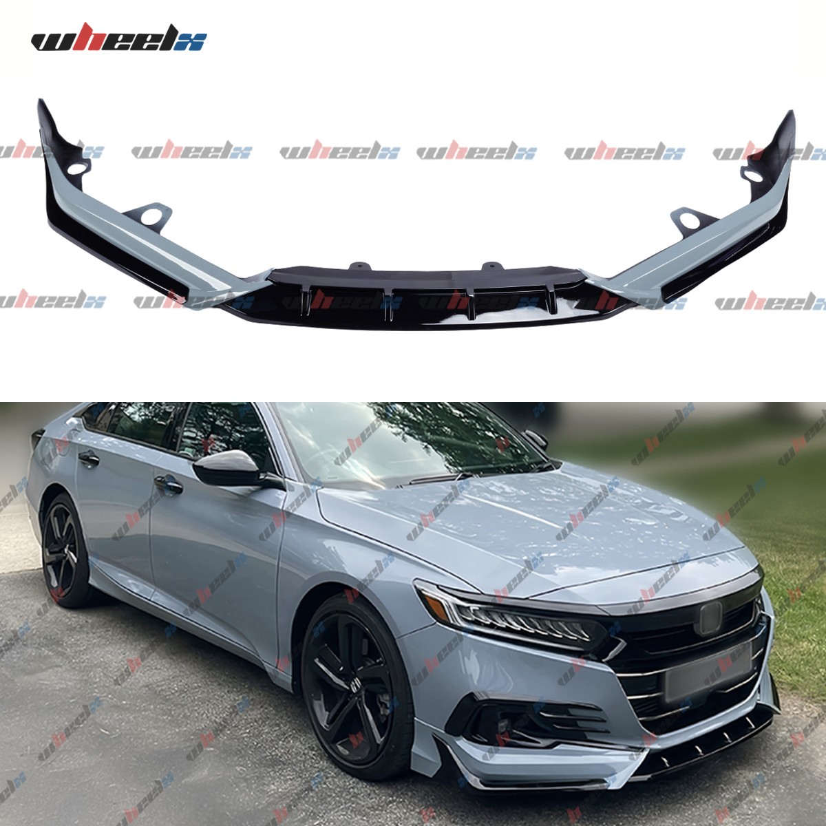 ACR Style JDM Front Bumper Lip Splitter Fit 21-22 Honda Accord Sonic Grey Pearl