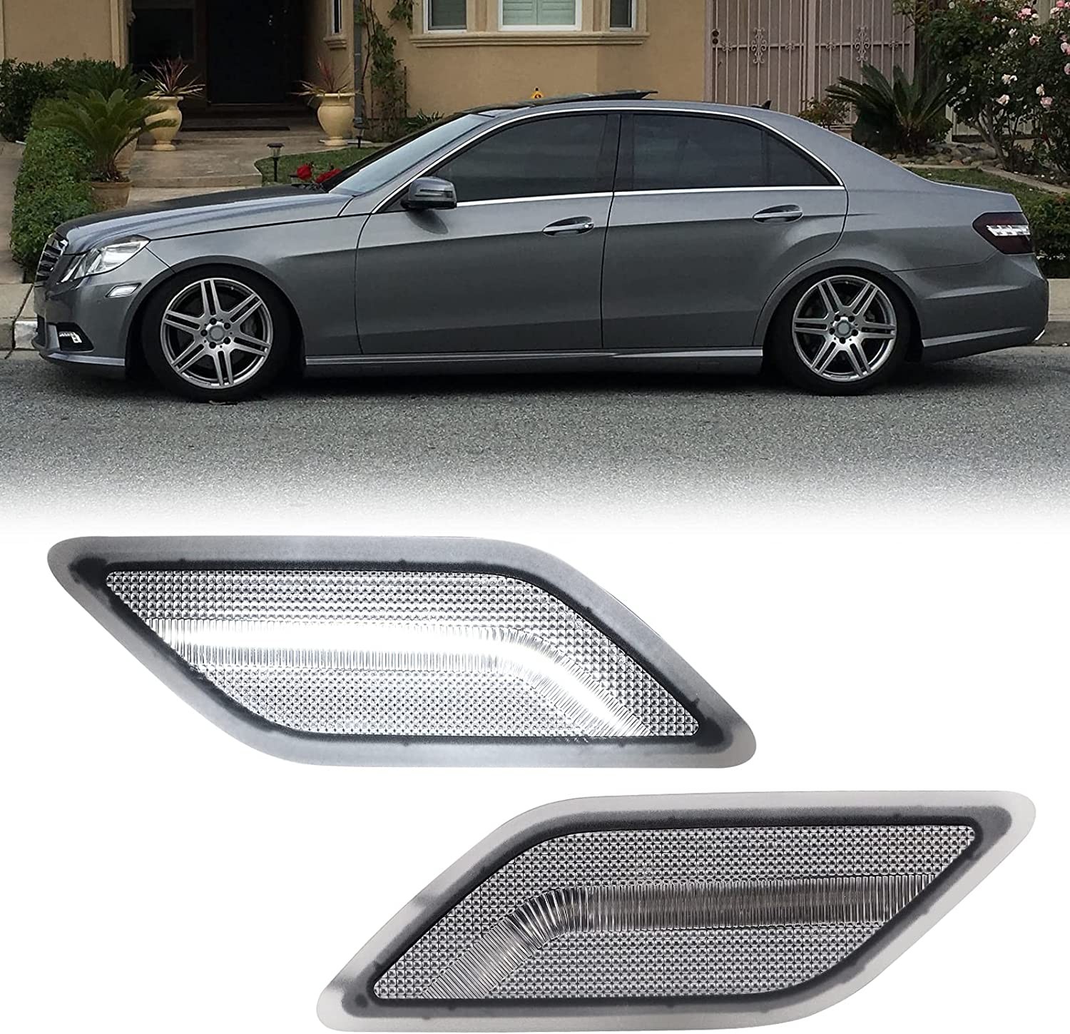 White LED Clear Side Marker Light For 2010-2013 Mercedes Benz W212 Sedan Wagon