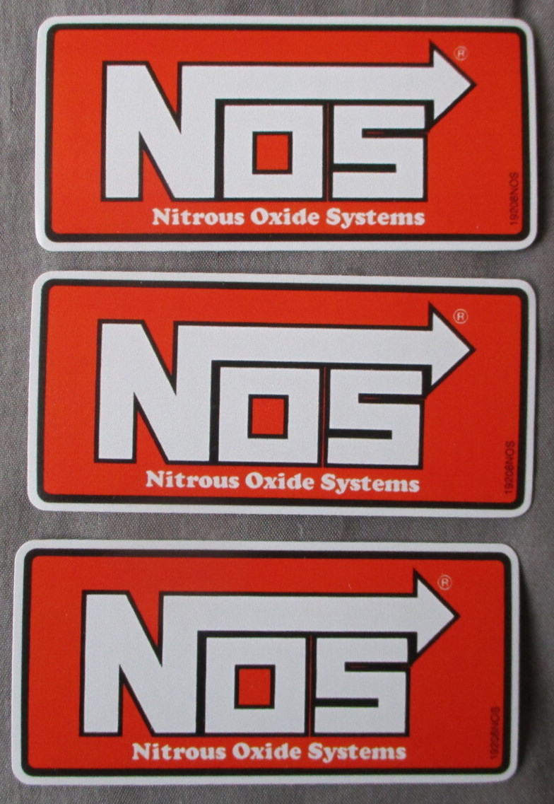 3X Vintage NOS Nitrous Oxide Racing Decals Stickers 3X Vintage NOS Nitrous Oxide Racing Decals Stickers