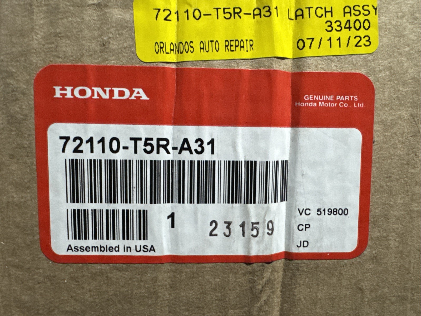 Genuine Honda 2016-2025 Honda - Latch Assembly R Front Door Power 72110-T5R-A31