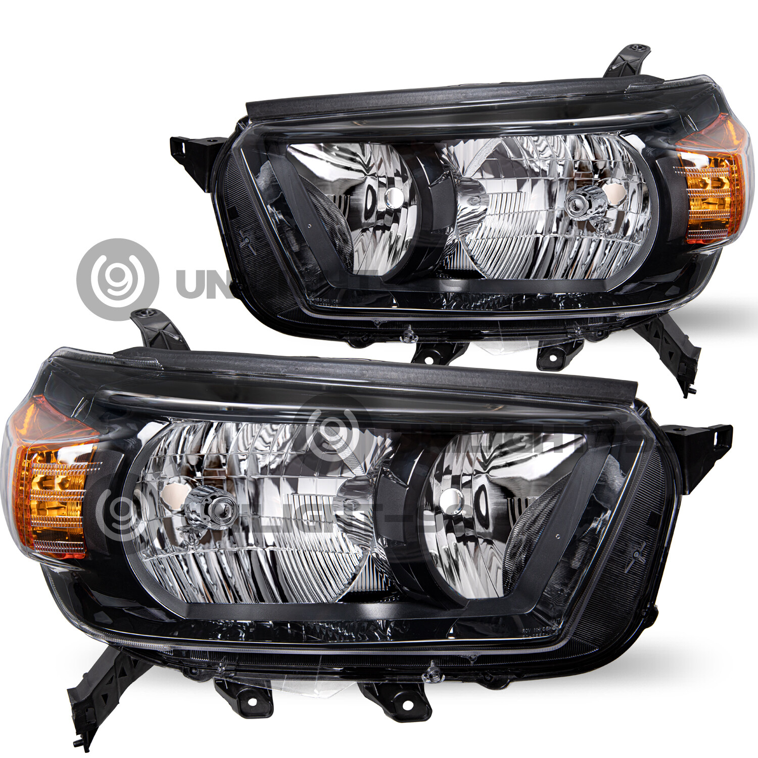 For 2010-2013 Toyota 4Runner Black Bezel Headlights Headlamps Replacement LH+RH For 2010-2013 Toyota 4Runner Black Bezel Headlights Headlamps Replacement LH+RH
