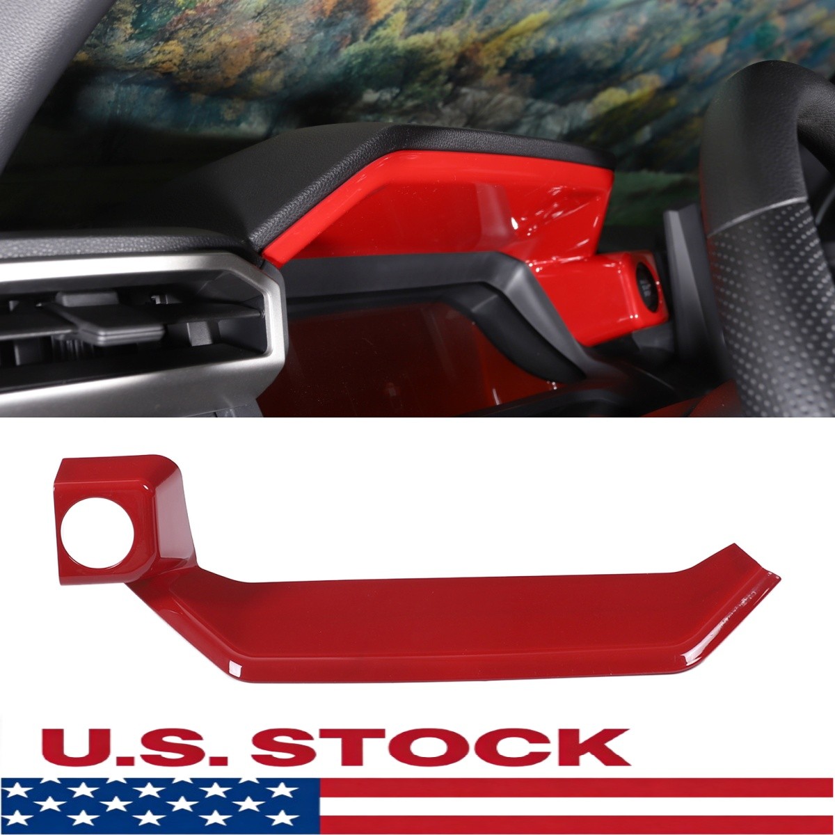 Red ABS Instrument Panel Frame Trim Cover Fits For Toyota Tacoma 2024-2026 US