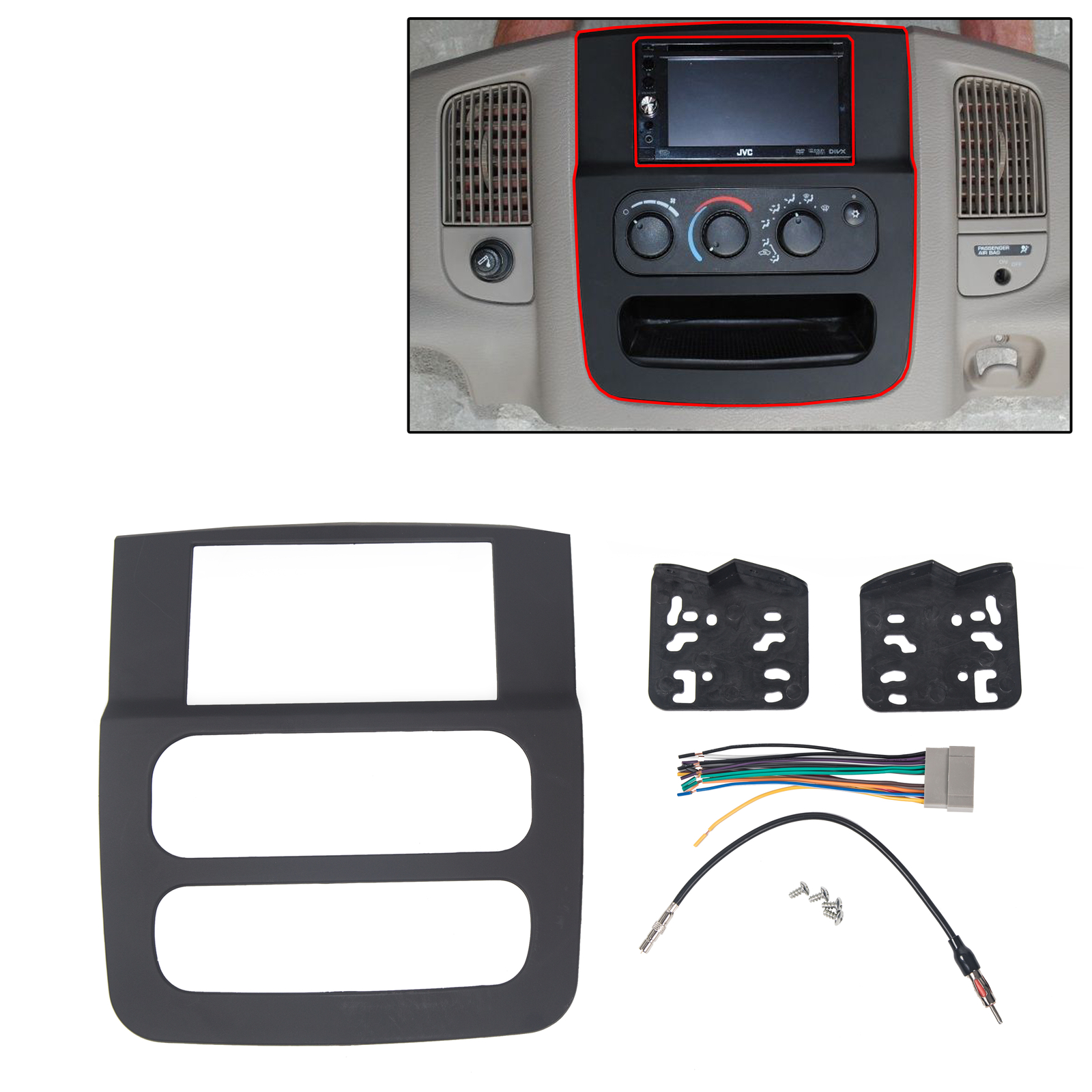 For 2002-2005 2003 Dodge Ram 1500 2500 3500 Radio Installation Bezel Dash Kit